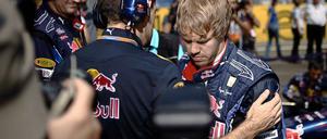 Im Fahrerlager ist Sebastian Vettel der Running Gag.