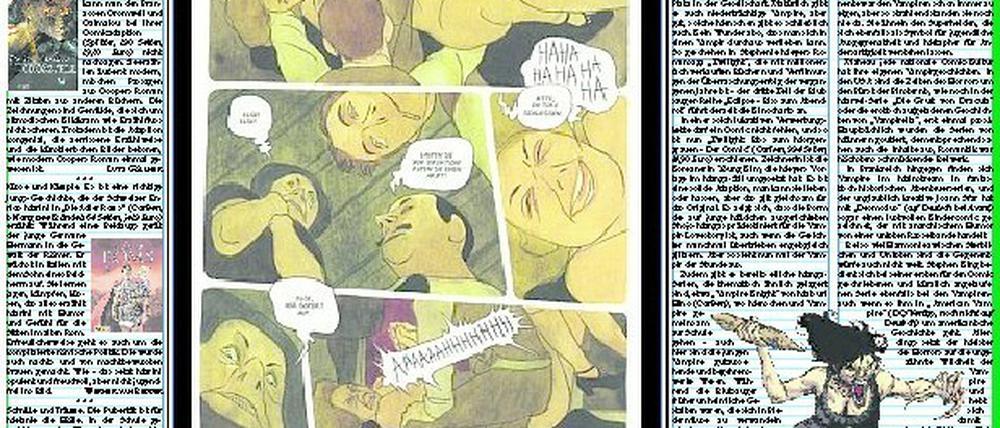 Pionierprojekt. Die Tagesspiegel-Comicseite - hier der Entwurf aus der Layoutwerkstatt - ist in der deutschen Presselandschaft einmalig.