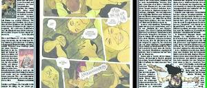 Pionierprojekt. Die Tagesspiegel-Comicseite - hier der Entwurf aus der Layoutwerkstatt - ist in der deutschen Presselandschaft einmalig.