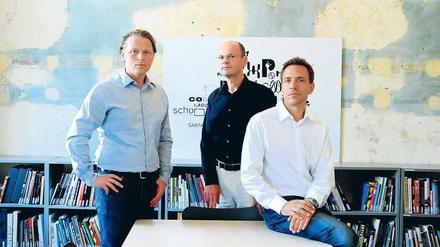 Kämpferisch. Ingo Pott, Stephan Erfurt und Marc Narosta (v. l.) hoffen auf ein Grundstück in Mitte. 