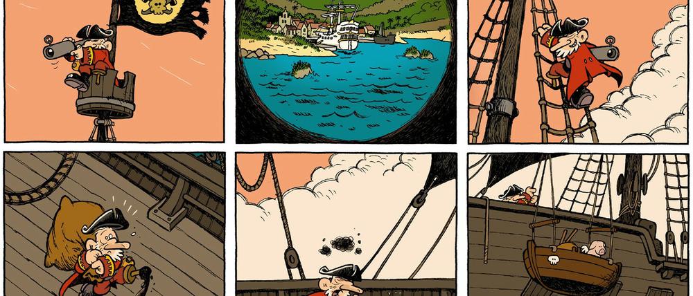 Fertig zum Entern! Ein Auszug aus Flix' Strip, der am Sonntag im Tagesspiegel beginnt.
