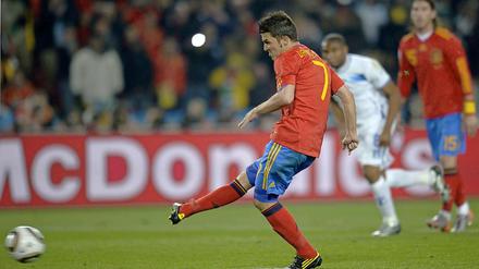 Der Spanier David Villa verschoss einen Elfmeter gegen Honduras.