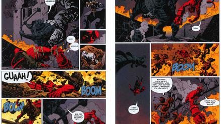 Moderner Klassiker. Eine Doppelseite aus dem zehnten Hellboy-Band.