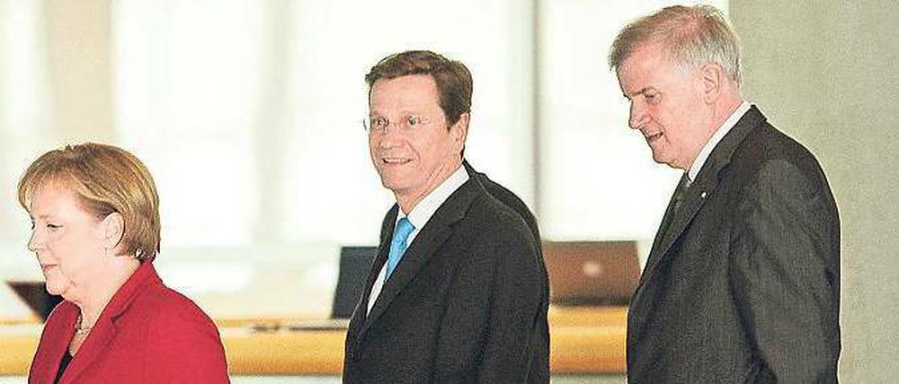 Gemeinsamer Weg? Kanzlerin Angela Merkel und Vize-Kanzler Guido Westerwelle.