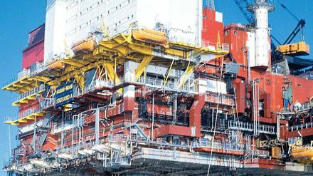 In der Nordsee. Von der Ölbohrplattform „Statfjord A“ vor Norwegen wurde im Mai 2008 ein Bohrunfall gemeldet, jedoch ohne dramatische Folgen wie im Golf von Mexiko.Foto: dpa