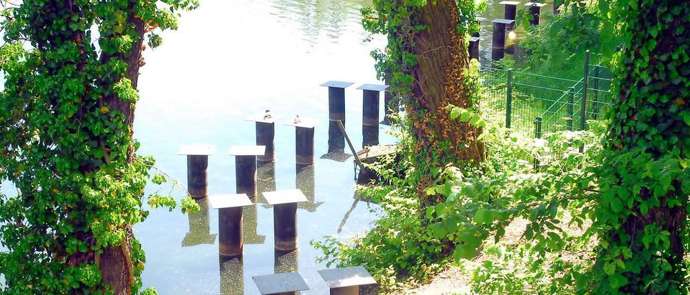 Die Baugenehmigung für die Steganlage am Halensee war im Januar 2008 erteilt worden. Als im Juli 2009 die ersten Stahlpflöcke gesetzt wurden, hatte der Anwohner Klage eingereicht.