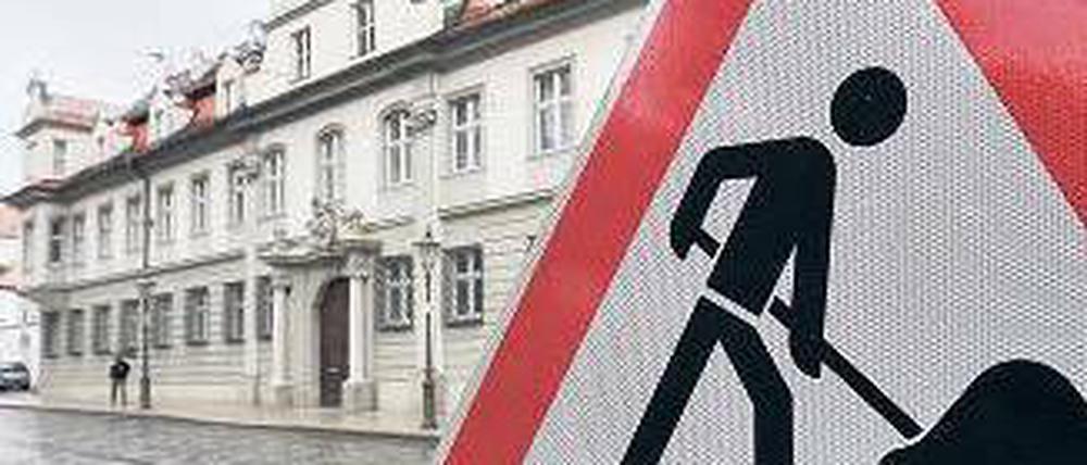 Die größere Baustelle ist drinnen: Augsburgs Bischofspalais diese Woche.Foto: dpa