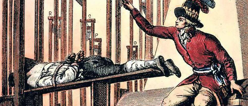 Böse Energie. Flugblatt gegen Robespierre, Radierung von 1793. Foto: p-a/akg
