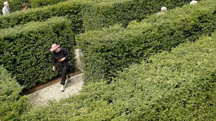 Der Irrgarten in den Gärten der Welt bei seiner Einweihung.