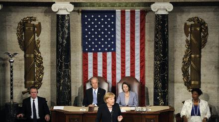 Merkel dankt im Kongress den USA
