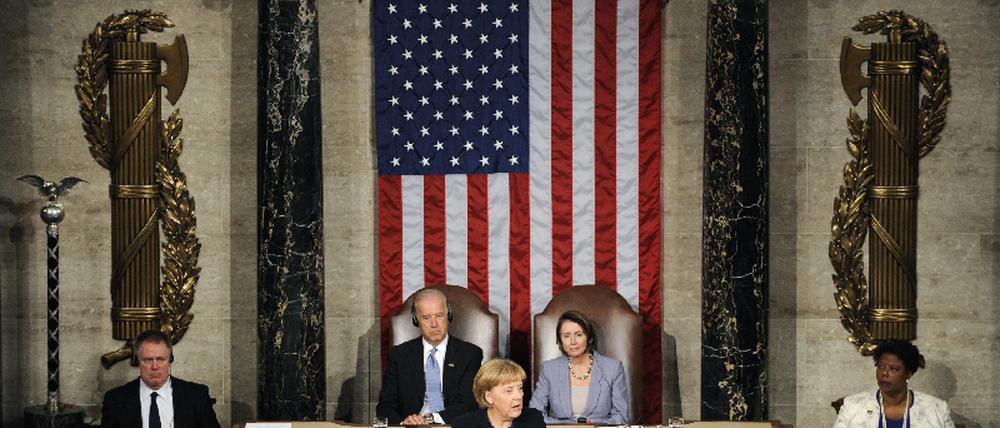 Merkel dankt im Kongress den USA