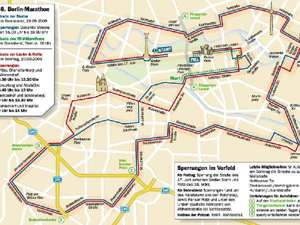 Der 36. Berlin-Marathon - die Karte