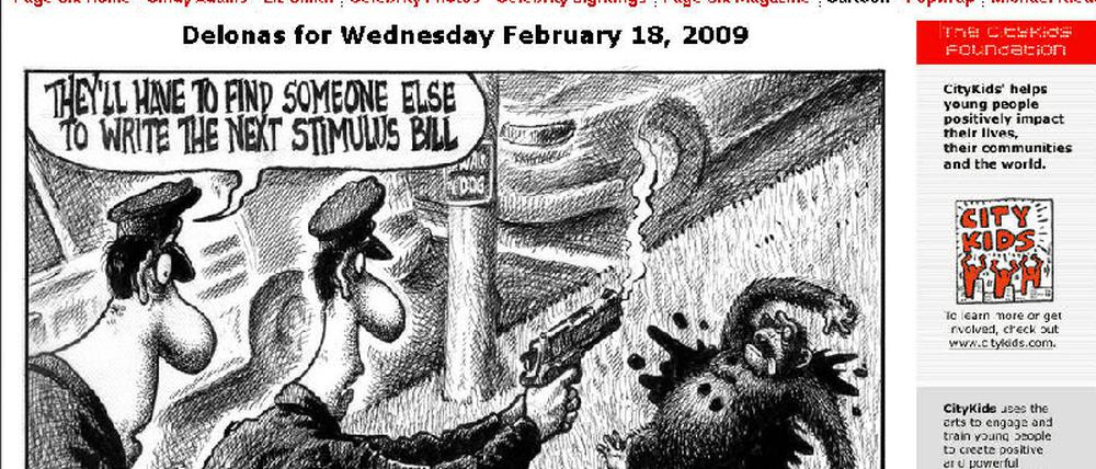 ny post schimpanse karikatur