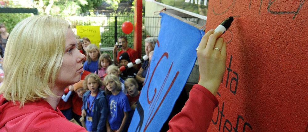 Empfang für Olympiasiegerin Britta Steffen in Berlin
