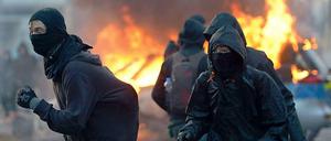 Der schwarze Block in Frankfurt am Main.