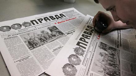 Demnächst auch aus Brüssel? Die Pravda übertrug sowjetische Staatsmeinung an die Bürger.