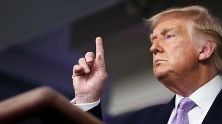 Donald Trump auf einer Pressekonferenz im Weißen Haus.