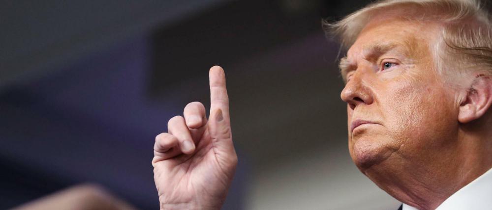 Donald Trump auf einer Pressekonferenz im Weißen Haus.
