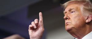 Donald Trump auf einer Pressekonferenz im Weißen Haus.