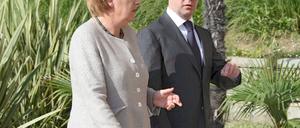 Angela Merkel und Dimitri Medwedew.