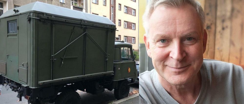 Dies ist nicht bloß ein Robur-Lastwagen, sondern am Sonntag die Bühne für Dirk Michaelis und die Checkpoint-Band.
