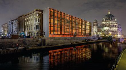 Ironie der Geschichte: Der Palast der Republik wurde abgerissen und muss dem Stadtschloss weichen. Jetzt kehrt er als Projektion zurück.