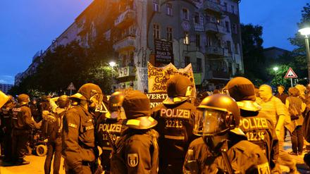 Polizeieinsatz in der Rigaer Straße (Symbolbild).
