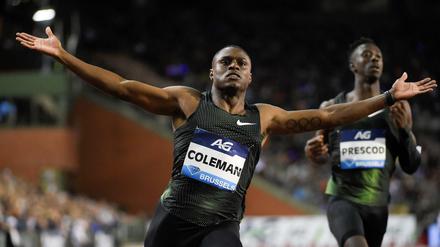 Erster! Dem 100-Meter-Sprinter Christian Coleman droht eine Sperre.