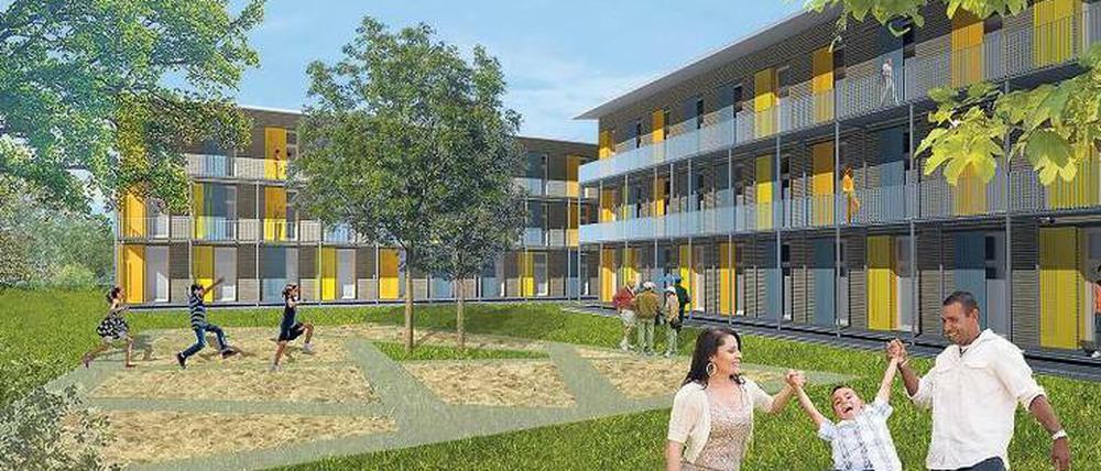 Erweiterbar, stapelbar, gruppierbar. Das Plusenergiehaus-System aus Freiburg kann aus Massivholz gebaut und über Solarzellen auf dem Dach mit Energie versorgt werden.