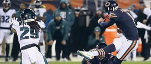 Der Fehltritt. Kicker Cody Parkey verschoss zuletzt das entscheidende Field Goal für die Chicago Bears, die daraufhin in den Play-offs ausschieden. 