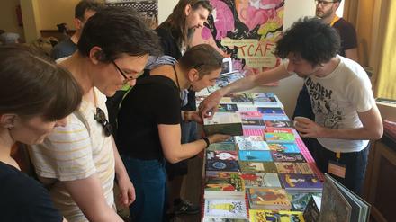 Nachschub gefällig? Ein Stand auf dem Internationalen Comic-Salon Erlangen 2018.