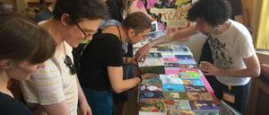 Nachschub gefällig? Ein Stand auf dem Internationalen Comic-Salon Erlangen 2018.
