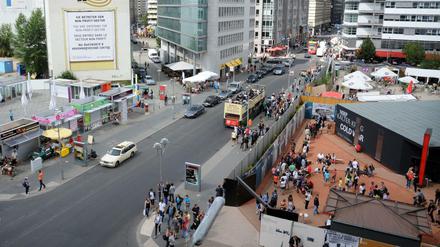 Das Gelände mit den beiden Brachen rund um den Checkpoint Charlie in Mitte.  