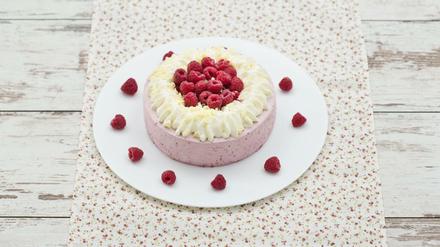Sieht auf Fotos fast so gut aus wie im echten Leben: Eine Himbeertorte. 