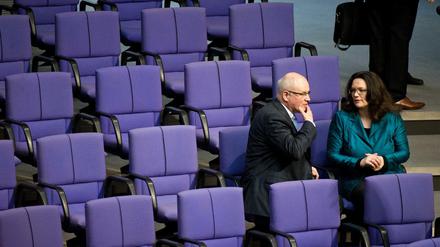 Die Einigung zum Nachzug haben die beiden Fraktionschefs Andrea Nahles und Volker Kauder maßgeblich verhandelt.