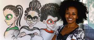 „Mama, du bist meine Superheldin.“ Bruktawit Tigabu mit ihren drei Heldinnen.