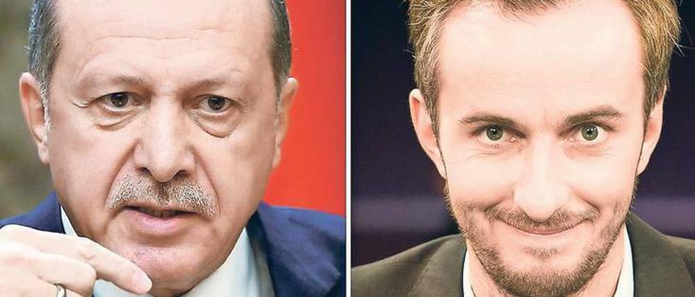 Fehde in Fortsetzung. Der türkische Staatspräsident Recep Tayyip Erdogan (links) lässt ZDFneo-Moderator Jan Böhmermann weiter juristisch verfolgen.
