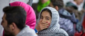 Flüchtlinge am 22.02.2016 in der zentralen Registrierstelle in Herford (Nordrhein-Westfalen). 
