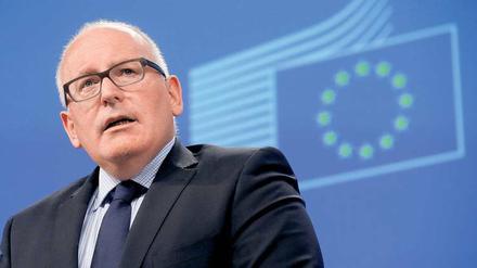 Frans Timmermans, Vizepräsident der EU-Kommission, verkündete in Brüssel zwei Vorschläge