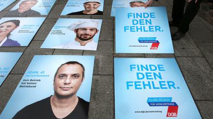 Leiharbeit, Werkverträge, ständige Unsicherheit: Für den DGB gehört das abgeschafft.
