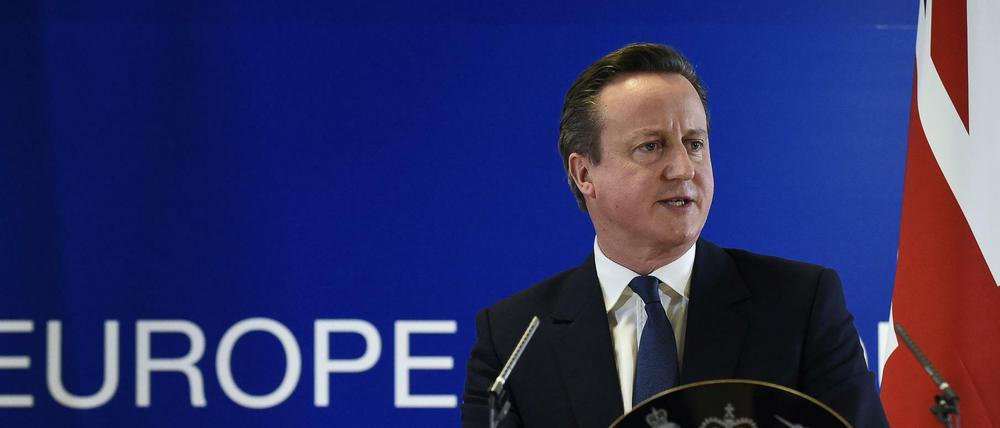 Premierminister David Cameron bei der Pressekonferenz nach den Verhandlungen.