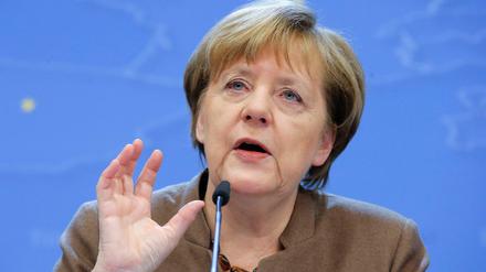 Bundeskanzlerin Angela Merkel beim EU-Gipfel in Brüssel. 