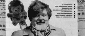 Die Alternative Liste wirbt 1988 mit Werner Orlowsky für die Wahlen zur Bezirksverordnetenversammlung.