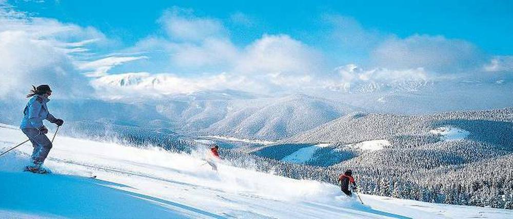 Pulvriges Vergnügen. Die Orte Keystone, Vail, Breckenridge und Beaver Creek gehören zum Skiverbund der Vail Resorts – knapp 4400 Meter Hektar weitläufige Pisten.
