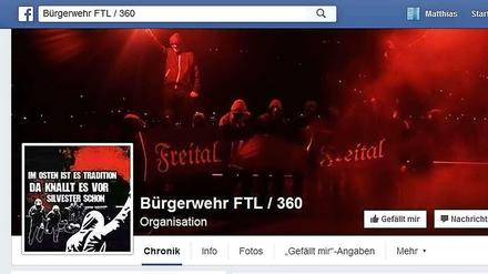 Facebook-Seite der rechtsextremistischen Bürgerwehr FTL/360 Freital