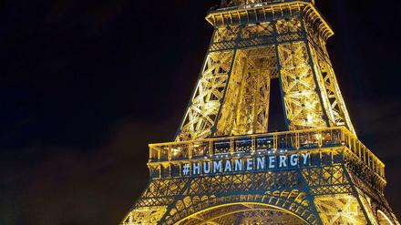 In ganz Paris haben in den vergangenen gut zwei Wochen Künstler ihre Werke zum Klimagipfel ausgestellt. Diese Lichtinstallation stammt von Yann Toma. 
