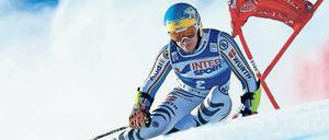 Felix Neureuther kommt auch im Riesenslalom in Fahrt.