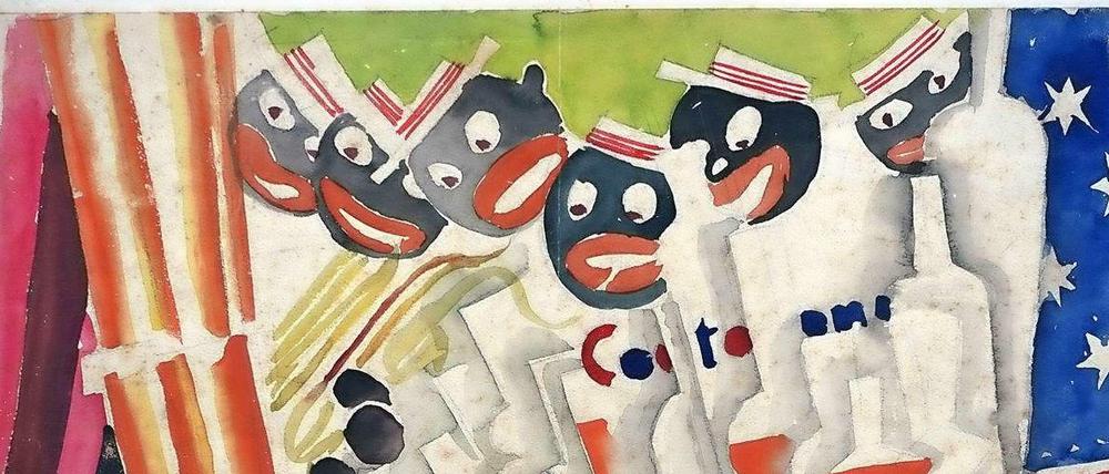 Bunt und schrill: Bühnenbild von Heinz Fenchel und seinem Kollegen Jack Rotmil zu "Die vom Rummelplatz", 1930.