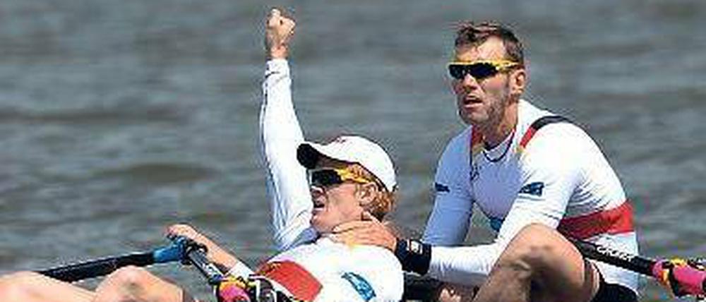 Hinten reingesetzt. Marcel Hacker (re.) wurde von Bundestrainer Marcus Schwarzrock zu Stephan Krüger (li.) ins Boot beordert. Die Chemie stimmt mittlerweile.