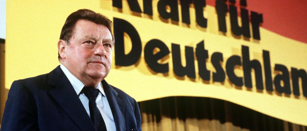 Der damalige Ministerpräsident von Bayern und CSU-Vorsitzende Franz Josef Strauß.